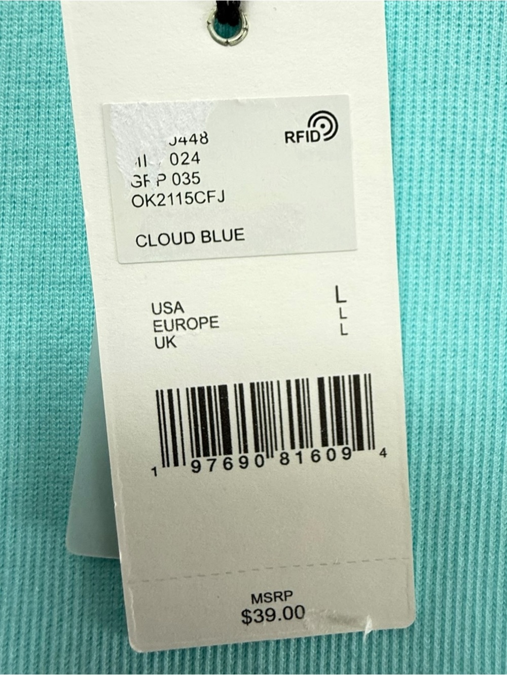 A loves A Girls Ribbed Ruffle Sleeve Top Cloud Blue Size L NWT - Picture 7 of 10